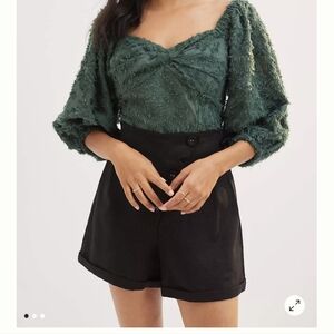 Anthropologie Textured Green Blouse